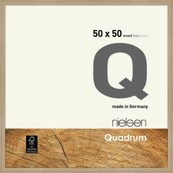 Cadre en bois Quadrum 50x50 cm | chêne naturel | verre standard (2 mm)