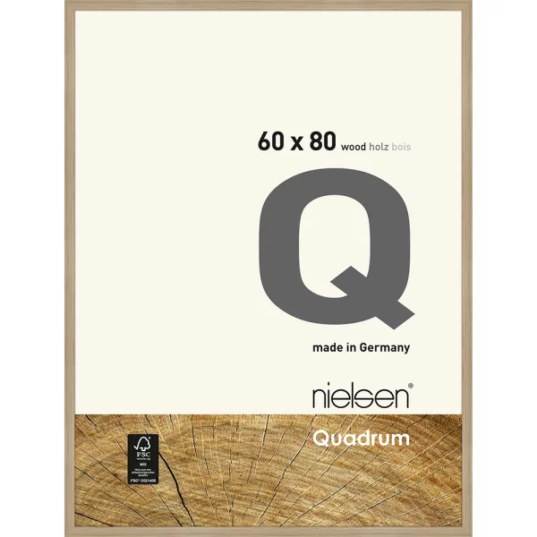 Cadre en bois Quadrum 60x80 cm | chêne naturel | verre standard (2 mm)