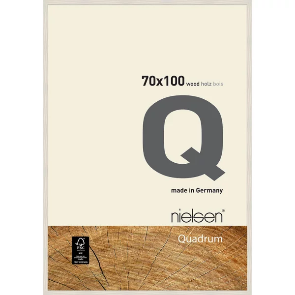 Cadre en bois Quadrum 70x100 cm | blanc | verre standard (2 mm)