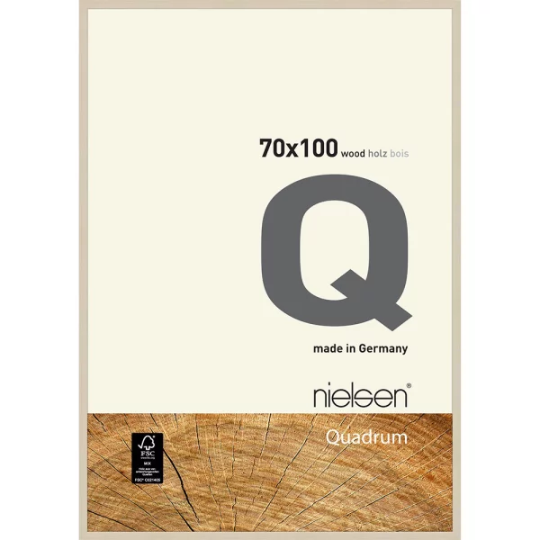 Cadre en bois Quadrum 70x100 cm | érable | verre standard (2 mm)