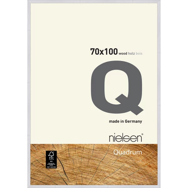 Cadre en bois Quadrum 70x100 cm | blanc neige | verre standard (2 mm)