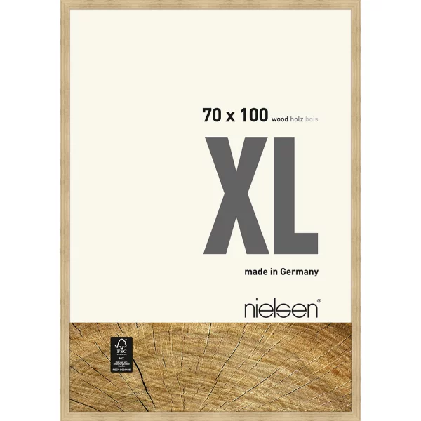 Cadre en bois Quadrum XL 70x100 cm | chêne naturel | verre standard (2 mm)
