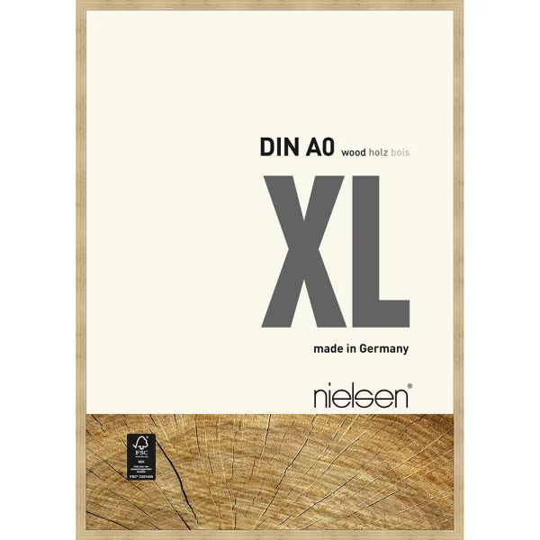 Holz Bilderrahmen XL 84,1x118,9 cm (A0) | Eiche Natur | Normalglas (2 mm)