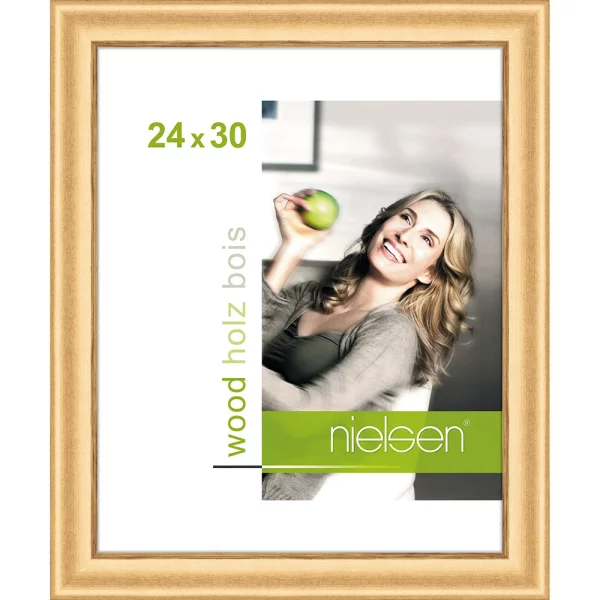 Cadre en bois Derby 24x30 cm | or | verre standard (2 mm)