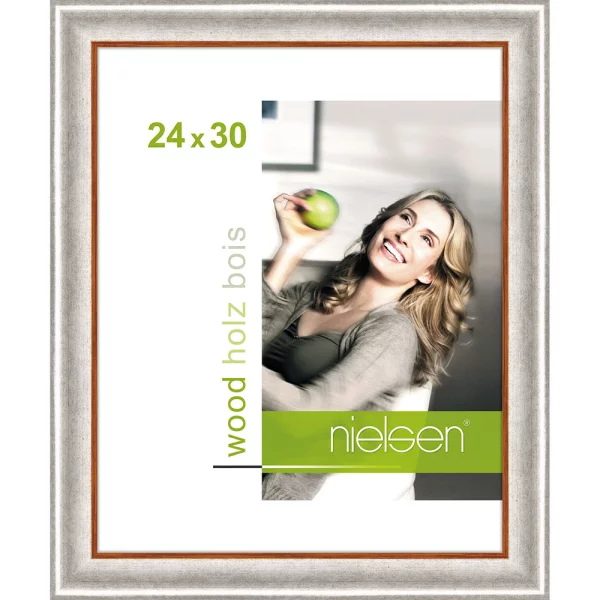 Cadre en bois Derby 24x30 cm | argent | verre standard (2 mm)