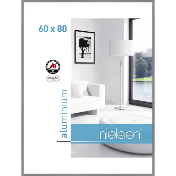B1 Brandschutzrahmen C2 60x80 cm | Struktur Grau matt | Normalglas (2 mm)