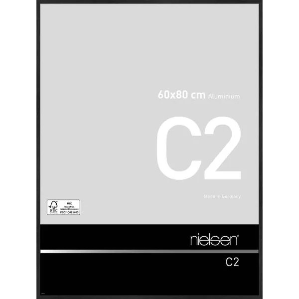 Cadre en aluminium C2 60x80 cm | structure noir mat | verre standard (2 mm)
