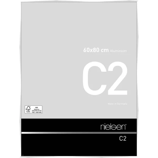 Cadre en aluminium C2 60x80 cm | blanc brillant | verre standard (2 mm)