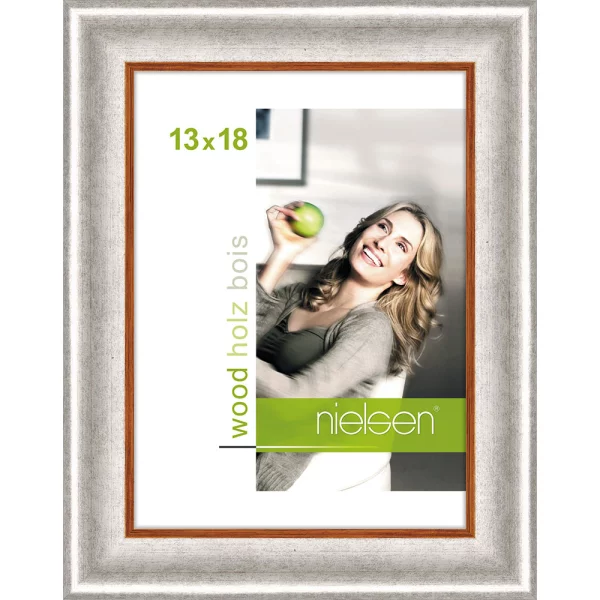 Cadre en bois Derby 13x18 cm | argent | verre standard (2 mm)