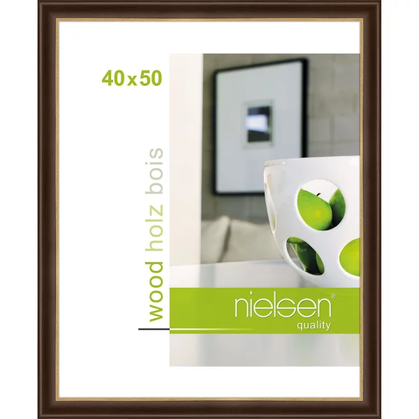 Holz Bilderrahmen Derby 40x50 cm | Palisander | Normalglas (2 mm)