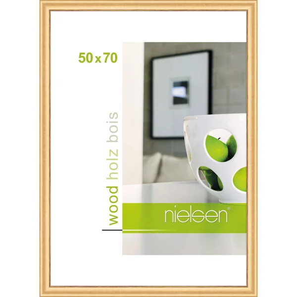 Cadre en bois Derby 50x70 cm | or | verre standard (2 mm)