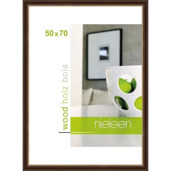 Holz Bilderrahmen Derby 50x70 cm | Palisander | Normalglas (2 mm)