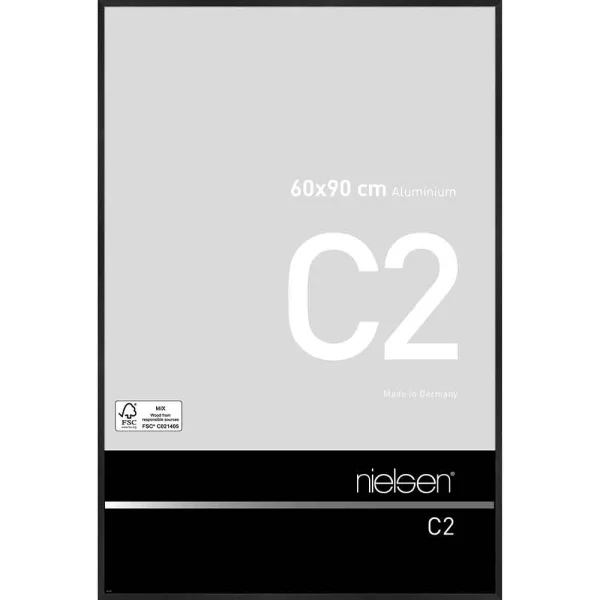Cadre en aluminium C2 60x90 cm | structure noir mat | verre standard (2 mm)