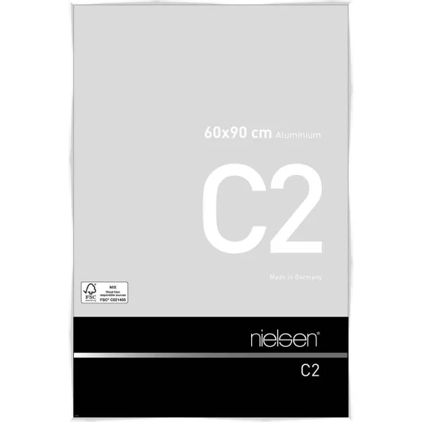Cadre en aluminium C2 60x90 cm | blanc brillant | verre standard (2 mm)