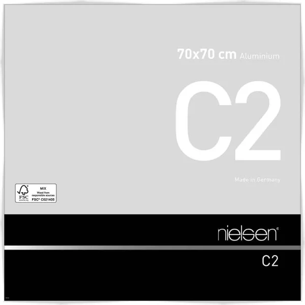 Cadre en aluminium C2 70x70 cm | blanc brillant | verre standard (2 mm)