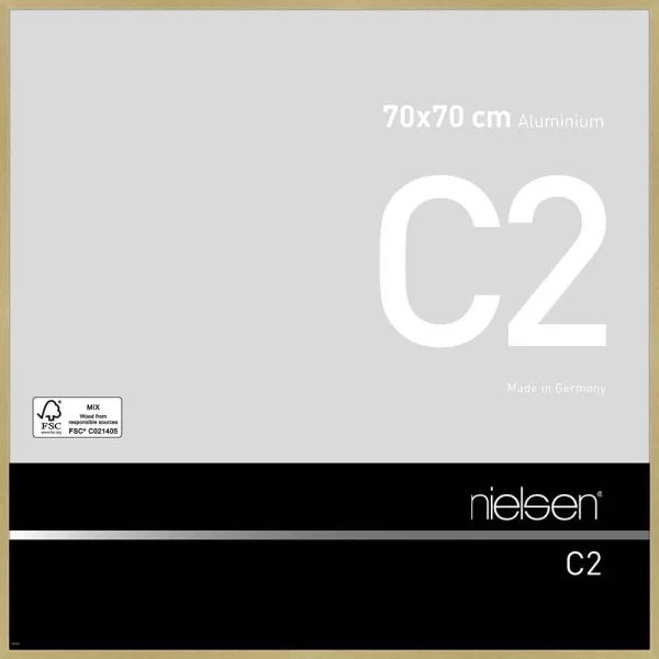 Cadre en aluminium C2 70x70 cm | structure or mat | verre standard (2 mm)