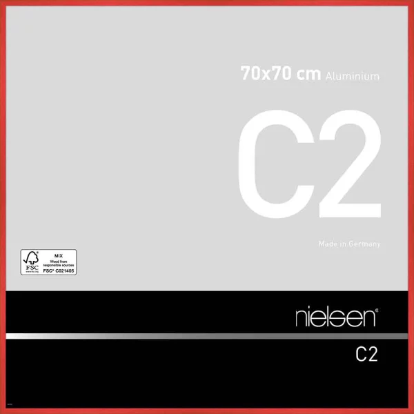 Cadre en aluminium C2 70x70 cm | rouge tornade | verre standard (2 mm)
