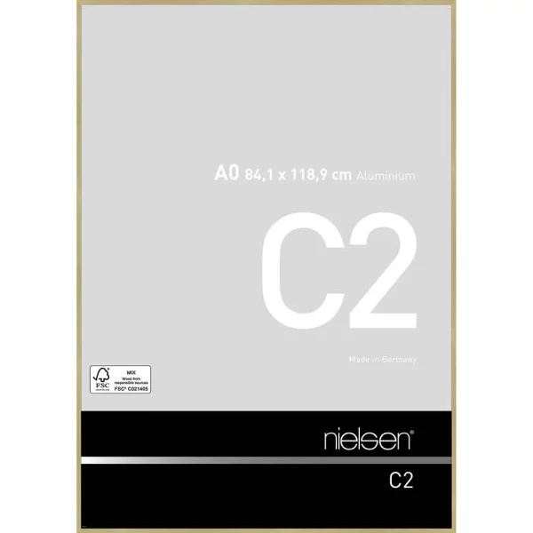 Alu-Bilderrahmen C2 84,1x118,9 cm (A0) | Struktur Gold matt | Normalglas (2 mm)