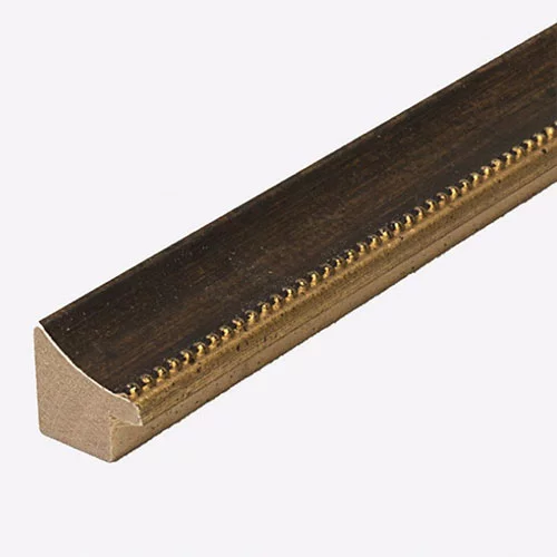 Holz Bilderrahmen Opera 25x23 42x59,4 cm (A2) | Braun-Gold | Normalglas (2 mm)