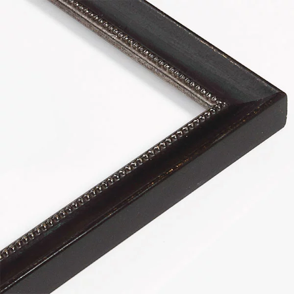 Cadre en bois coupe sur mesure, Opera 25x23 noir-argent | verre standard (2 mm)