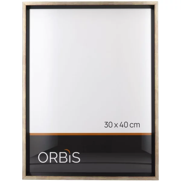 Bilderrahmen Evoque aus Holz nach Mass Champagner mit Schwarz | Normalglas (2 mm)