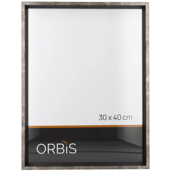 Bilderrahmen Evoque aus Holz nach Mass Silber mit Schwarz | Normalglas (2 mm)
