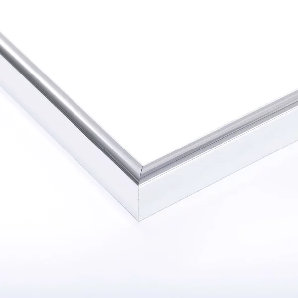 Cadre en aluminium Profil R - sur mesure argent | verre en acrylique antiflet (3 mm)