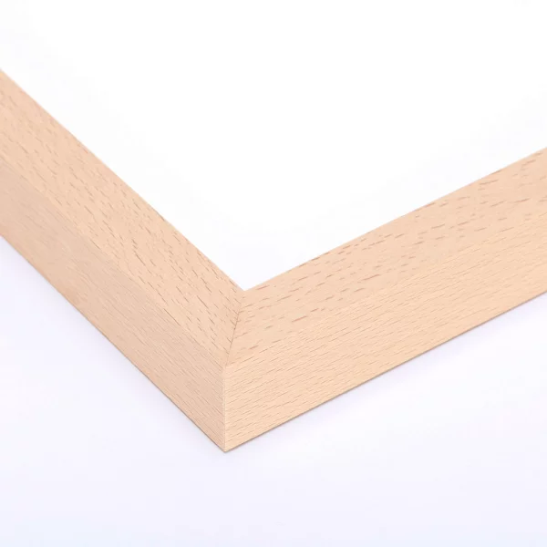 Holz Bilderrahmen aus Buche, Ahorn, Eiche & Walnuss - nach Maß Buche natur | Normalglas (3 mm)