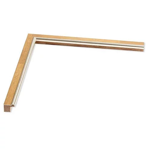 Holz Bilderrahmen Pluto 24x30 | sand meliert, Kante platin | Normalglas (2 mm)