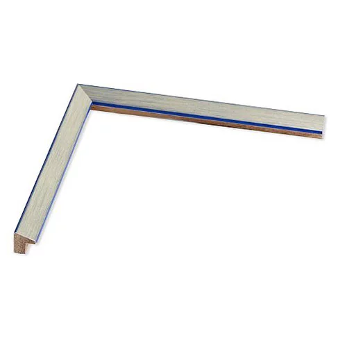 Holz Bilderrahmen Bavaria 10x15 | Bavaria Silber, blau unterlegt | Normalglas (2 mm)