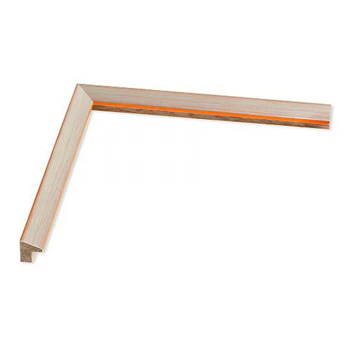 Holz Bilderrahmen Bavaria 10x15 | Bavaria Silber, orange unterlegt | Normalglas (2 mm)