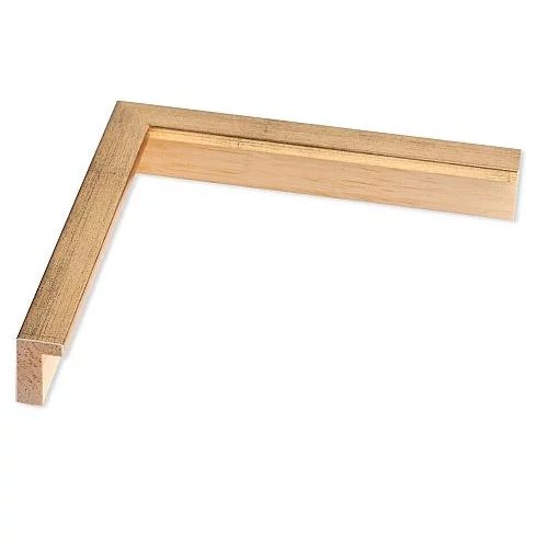 Holz-Bilderrahmen Sirius 24x30 | Muenchner Gold, Ruecken Samtlack braun | Normalglas (2 mm)