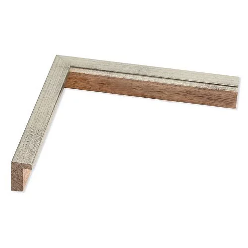 Holz-Bilderrahmen Sirius 24x30 | Muenchner Silber, Ruecken Samtlack schwarz | Normalglas (2 mm)