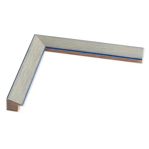 Holz Bilderrahmen Bavaria 40x50 | Bavaria Silber, blau unterlegt | Normalglas (2 mm)