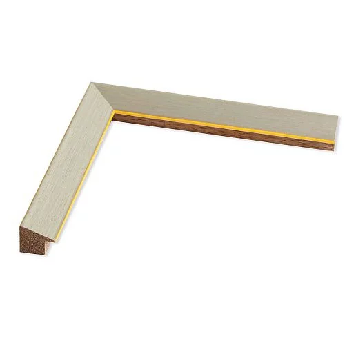 Holz Bilderrahmen Bavaria 40x50 | Bavaria Silber, gelb unterlegt | Normalglas (2 mm)