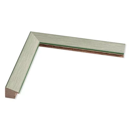 Holz Bilderrahmen Bavaria 40x50 | Bavaria Silber, gruen unterlegt | Normalglas (2 mm)