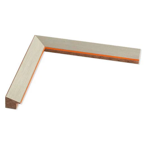 Holz Bilderrahmen Bavaria 40x50 | Bavaria Silber, orange unterlegt | Normalglas (2 mm)