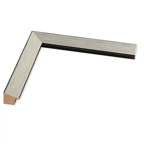 Holz Bilderrahmen Bavaria 40x50 | Bavaria Silber, schwarz unterlegt | Normalglas (2 mm)
