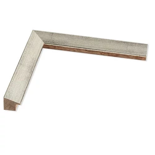 Holz Bilderrahmen Bavaria 40x50 | Muenchner Silber | Normalglas (2 mm)