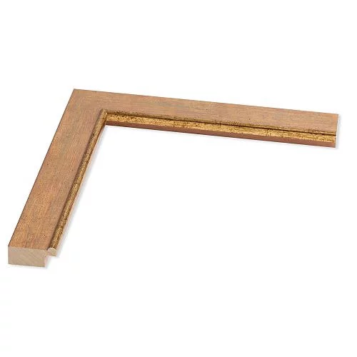 Holz Bilderrahmen Uranus Bordo 24x30 | rost gepraegt, Goldkante | Normalglas (2 mm)