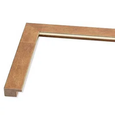 Holz Bilderrahmen Auriga 24x30 | kupfer hell meliert, Kante platin | Normalglas (2 mm)