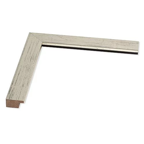 Holz Bilderrahmen Auriga Nobile 24x30 | Prager Silber matt | Normalglas (2 mm)