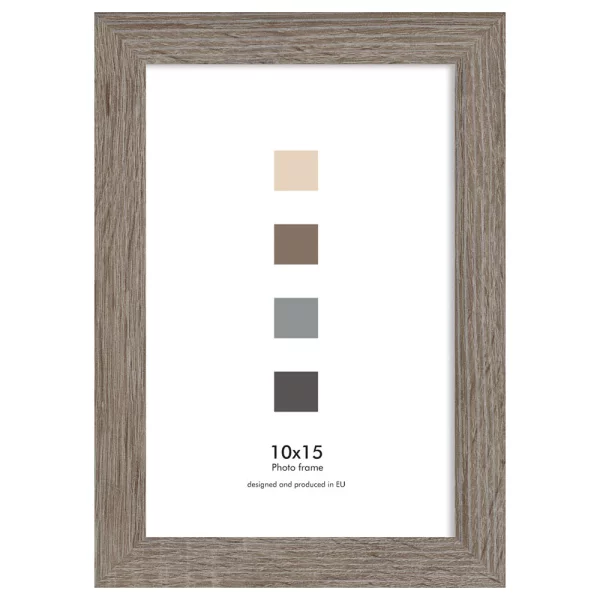 Holz Bilderrahmen Oslo (MDF) 14,8x21 cm (A5) | mittelbraun | Normalglas (2 mm)