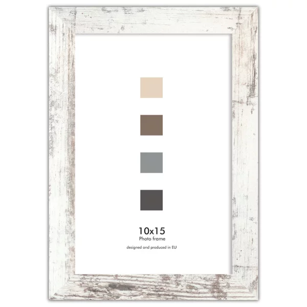Cadre en bois Oslo (MDF) 10x15 cm | shabby | verre standard (2 mm)