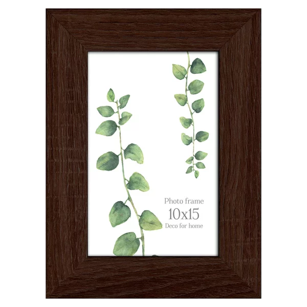 Cadre en bois Narvik (MDF) 10x15 cm | brun foncé | verre standard (2 mm)