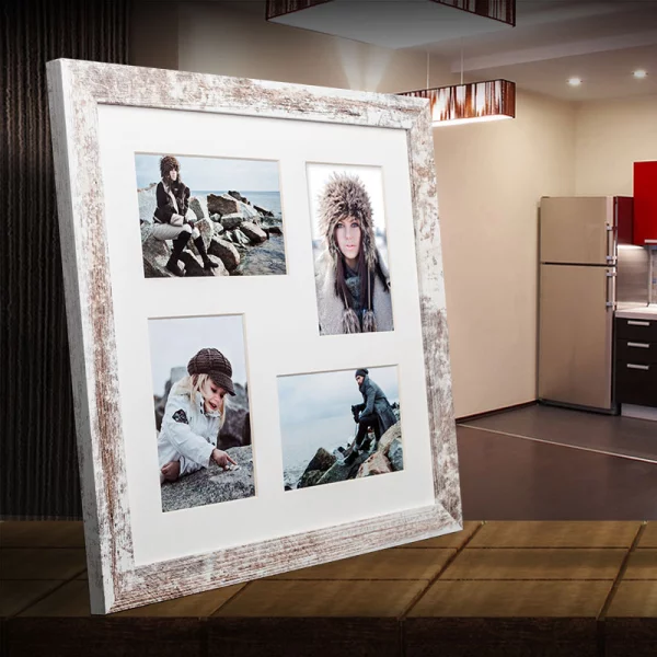 Cadre multi photos Narvik pour 4 photos 34x34 cm (4x 10x15 cm) | shabby | verre standard (2 mm)