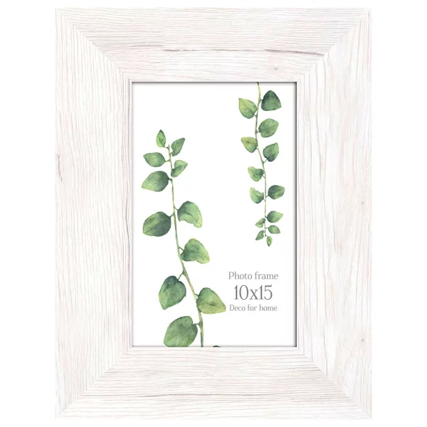 Cadre en bois Lahti (MDF) 10x15 cm | blanc inégal | verre standard (2 mm)