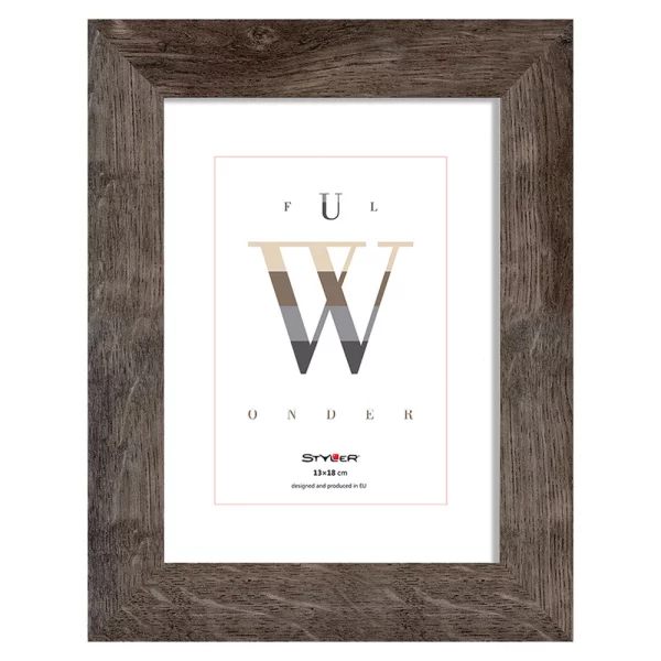 Holz Bilderrahmen Yellowstone (MDF) 18x24 cm | dunkelbraun | Normalglas (2 mm)