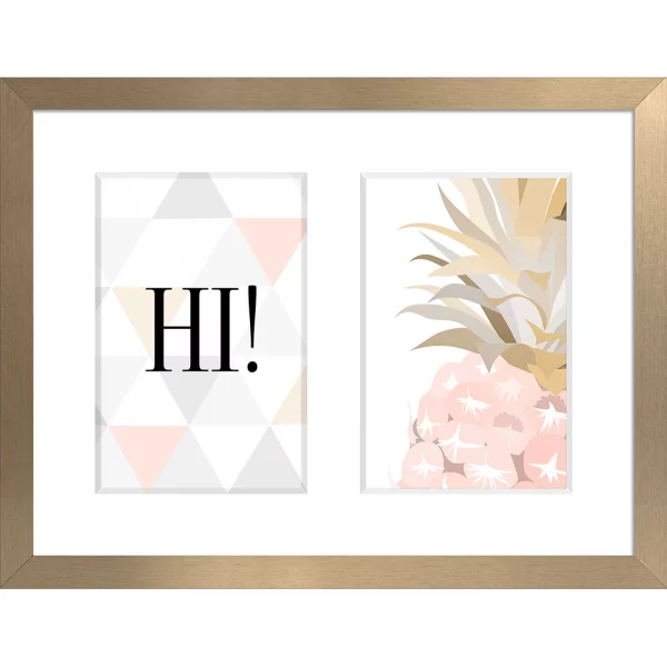 Cadre multi photos Sanremo pour 2 photos 20x27 cm (2x 10x15 cm) | or brillant | verre standard (2 mm)