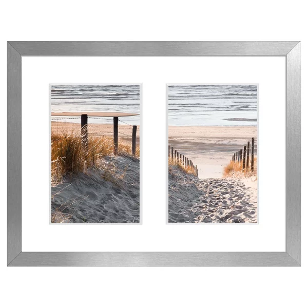 Cadre multi photos Sanremo pour 2 photos 20x27 cm (2x 10x15 cm) | gris clair | verre standard (2 mm)